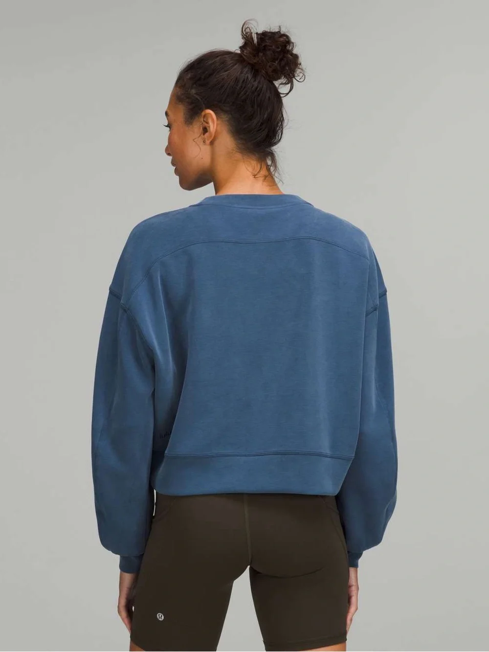 Lululemon Perfectly Oversized Cropped Crew *Softstreme Mineral Blue $118 Retail